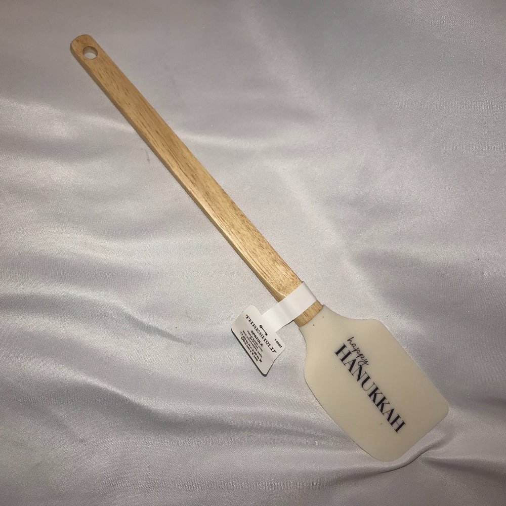 Happy Hanukkah Spatula THRESHOLD Silicone with Wooden Handle NEW